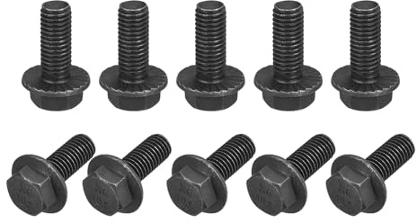 sourcing map M10 x 25 mm Sechskant-Flanschschrauben 10,9 Grad Kohlenstoffstahlschrauben, 10 Stück