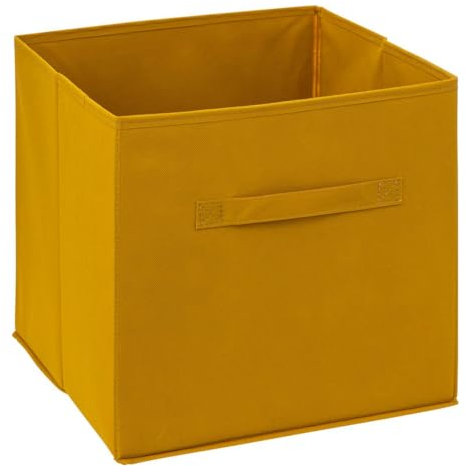 5five - panier tissu 31x31cm mix n' modul jaune moutarde