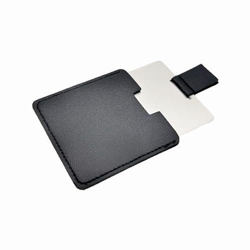 Ksvsonrvi Taschenspiegel Reise Spiegel 2.36 Zoll Mini Handspiegel Edelstahl Unzerbrechlich Spiegel mit PU Leder Fall (Schwarz)