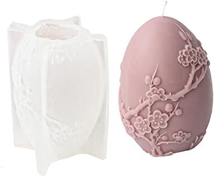 SHOUKAII 3D Easter Egg Silicone Candle Mold, Candle Mold Mousse Cake Baking Pan Dessert Mold, DIY Crafts Fondant Candy Cupcake Soap Baking Mould