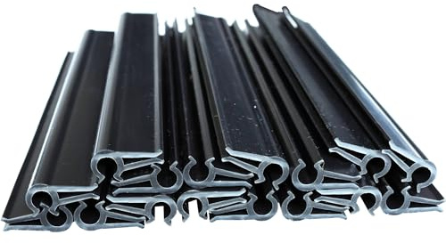 Sorton - Befestigungsclips Sichtschutz Klemmschienen für Zaun Sichtschutzstreifen. 10 Stück Kunststoff Noir Clips für PVC Streifen, Doppelstabmatten, Stabmattenzaun, Gartenzaun