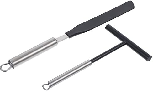 Juego de 2 uds de esparcidor de crepé y espátula, herramienta de esparcidor de crepé de, fabricante de sartenes de crepé, esparcidor de masa, espátula, tornero, utensilios de cocina plateados