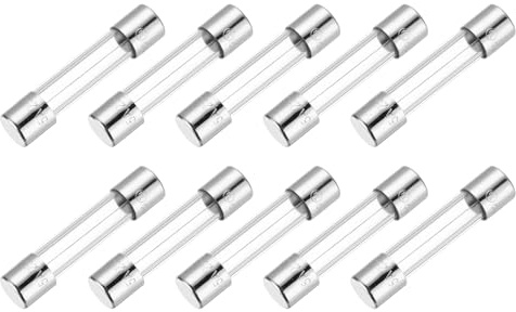 QUARKZMAN 5A Glassicherung 6x30mm, 10 Stück Feinsicherungen Träge Auslösecharakteristik 250V Sicherung für Haushaltsgeräte
