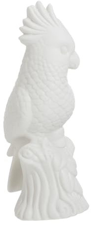 Yardenfun Keramik Papagei Figur Weiß Handgefertigte Deko Skulptur Realistisches Kunsthandwerk Für Schreibtisch Wohnzimmer Wohnaccessoire Im Landhausstil Elegante Tischdekoration Und Weihnach