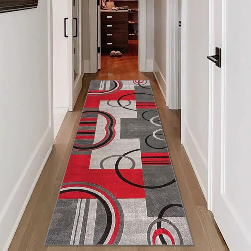 RxueSug Alfombra Pasillo, Alfombra de Pasillo de Pelo Corto, Alfombra de Cocina Antideslizante Antideslizante Alargada, Lavable Corredor Alfombras, Varios Tamaños de Largura 60 x 140 cm