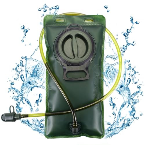 CUEMOON Sacca Idrica, 2L Sacca idratazione Portatile, con Tubo per Bere per Ciclismo Arrampicata Corsa Escursionismo All'aperto, Verde