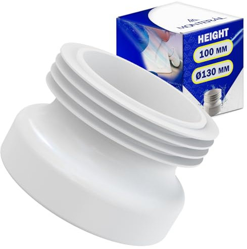 Manicotto di Collegamento per WC in Plastica Flessibile Ø130 mm Altezza 100 mm - Garanzia di 10 Anni - MONTERAL
