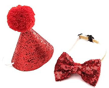 BESPORTBLE für Hunde und Katzen mit Schleife Geburtstagshut für Haustiere Bequem und Aus Hochwertigem Material Nur Von Hand Waschbar