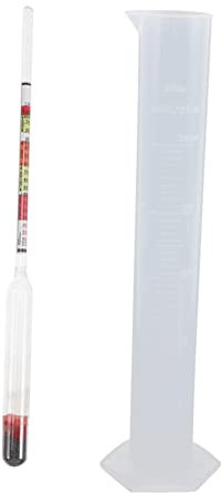 Garneck Hydrometer-kit Mit Testglas Werkzeug Für Wein Fermentierte Getränke Destillierten Alkohol Hydrometer Mit Dreifacher Skala Langlebig Und Robust