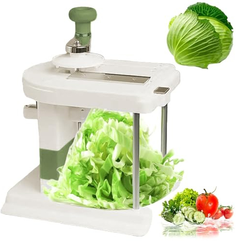 Generisch Kohlschneider, Drehbar Kohlschneider, Kohlreibe, Manueller Weißkohl Krautschneider, Verstellbarer Gemüsehobel, Küchenhelfer aus Polypropylen, Edelstahl mit Edelstahlschneider, Mehrfarbig