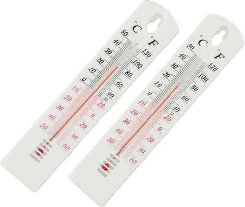 Thermomètre Mural Pour Intérieur Et Extérieur | 2 Pièces Thermomètre D'ambiance | Température Météo Extérieure Intérieure Du Mur | Moniteur De Température Pour Bureaux, Entrepôts, Maisons, Serres