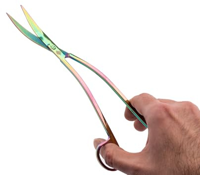 NatureHolic Scaping Scissors Wave Color | 25 cm Aquascaping Schere | S-förmig geschwungene Pflanzenschere | Präziser Rückschnitt für Bodendecker und Moose | Rostfreier Edelstahl
