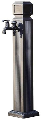 MDDKOP Fontana a Colonna, Colonna d'Acqua da Giardino con Rubinetto 2 Prese d'Acqua Colonna d'Acqua Giardino Indipendente per Esterno casa Giardino Fontana Rettangolare Light in Metallo(85cm(33.4in))