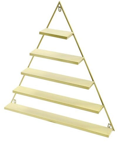 Lot de 6 étagères murales triangulaires en métal pour vernis à ongles - Étagère à vernis à ongles en métal doré - Capacité de charge jusqu'à 50 kg - Pour les salons de manucure et la maison