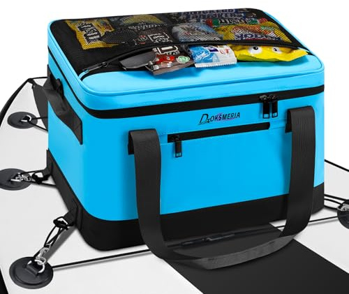 doksmeria Paddle Board Kühler Wasserdicht, Super Kapazität SUP Paddleboard Deck Cooler mit Schultergurt & 6 Elastische Seilclips, Paddle Board Zubehör Tasche für Stand Up Paddleboard und Kajak