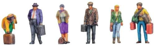 NOCH 3D-Master-Figuren „Reisende“, mit 3D Druck, Maßstab 1:220 für die Spur Z perfekt für Bahnhofs- und Bahnsteigszenen