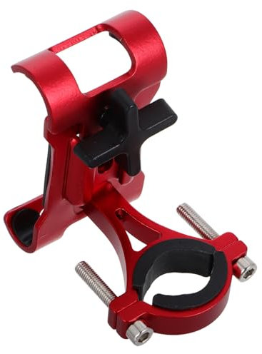VALICLUD Soporte para Teléfono Móvil de Bicicleta de Aleación de Aluminio, Ajustable y Seguro, para Bicicletas y Eléctricas, Manillar Rojo