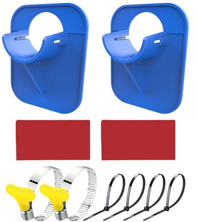 Tuxuseo Schlauchhalter Pool | Schwimmbad Schlauchhalter Für Aufbewahrung | Zubehör Mit Edelstahl Schlauchschelle | Knickschutz Aus Kunststoff - Geeignet Für Schläuche Klei-ner Als 38 Mm Durchmesser