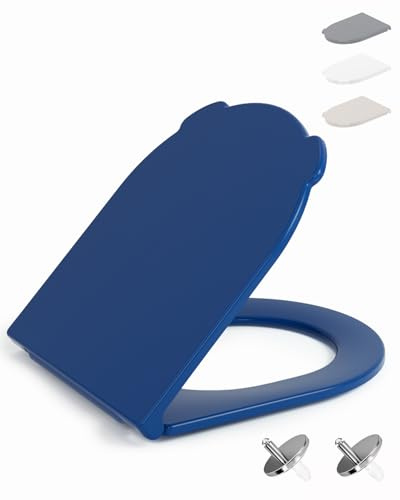 HySail Toilettendeckel mit Absenkautomatik, Benutzerfreundlichem Hygienischem Griff, Schnellverschluss, Umweltfreundlich, Farbecht, in Verschiedenen Farben Erhältlich (Blau, D-Form)