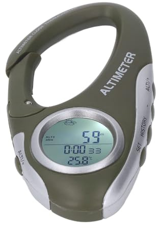 HERCHR Altímetro Digital portátil Compass Digital Termómetro de retención de retroiluminación Altitud altitud de altitud altrimeter múltiples Funciones para Caminar para Acampar Deportes