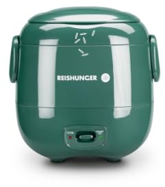 REISHUNGER Mini Reiskocher – 0,3L – 1-2 Portionen – Waldgrün | hochwertige Keramikbeschichtung – Premium Topf – Handliche Größe für kleine Haushalte und unterwegs