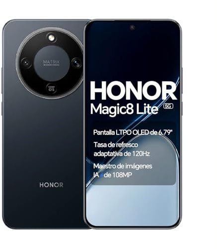 HONOR Magic8 Lite 5G Smartphone, 8+512GB, Snapdragon 6 Gen 4, Batterie 7500mAh, Caméra AI 108MP OIS, Écran OLED 6,79 120Hz, Résistant aux Chutes 2,5m, IP68+IP69K & IP6X, NFC