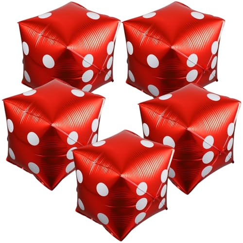 YARNOW 5pcs Creative -shaped Foil Balloon in Red Aluminium Film, Not Easy to Break and Seal Tightly, Party Decorations for Theme Party or Game Night
