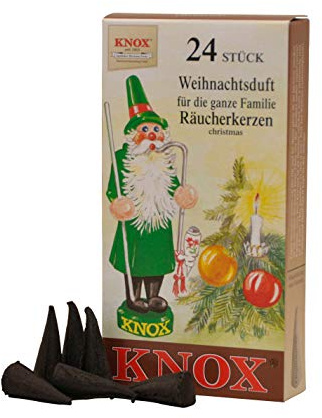Knox 013170 - Räucherkerzen Weihnachtsduft für die ganze Familie, 24 Stück, Weihnachten, Duftkegel, Räucherkegel