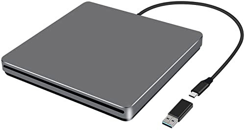 NOLYTH Lecteur DVD Externe, Slot-dans Lecteur CD Externe pour PC, USB C Portable Lecteur DVD Graveur CD Externe pour PC Mac MacBook Windows HP ASUS