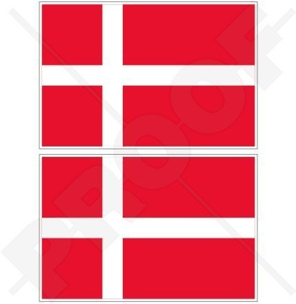 DÄNEMARK Dänische Flagge Dänemark 100mm Auto & Motorrad Aufkleber, x2 Vinyl Stickers