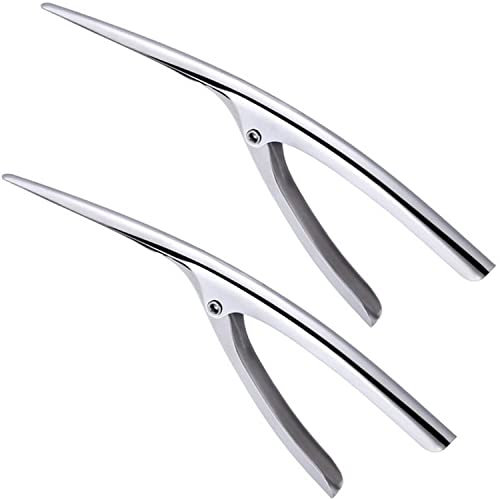 Shrimp Peeling and Deveining Seafood Shell Prawn Curved Peeler Shrimp,Stainless steel shrimp deveining tool,2Pcs