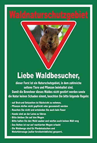 Melis-Folienwerkstatt Schild Wald-Naturschutzgebiet - 60x40cm - 3mm Hartschaum – 20 VAR S00359-203-E