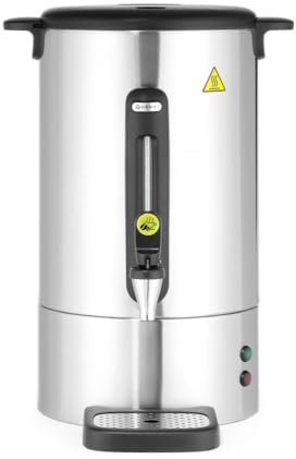 HENDI Perkolator, Kaffebryggare, Mattsvart Belagd Rostfritt Stålkåpa, Med Polypropylenhandtag Och Lock, 13 L, 1650 W, 320 X 320 X (H) 530 Mm, Rostfritt Stål, Polypropylen, Silver