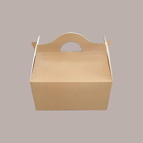 Lucgel Scatola Asporto Astuccio Happy Meal in Carta Avana Biodegradabile e Compostabile 165x110H90mm - 50 pezzi -