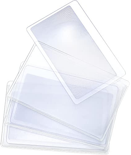3 Stücke Kreditkarte Größe Lupe Fresnel Vergrößerung Linse Lesen Lupe Linse Kunststoff Tasche Lupe Karte 3X Lupe Lesehilfe Helfer Fresnel Linse für Lesen und Feuer Starter, Transparent