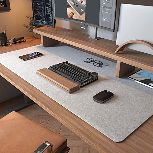 DAWNTREES Tapis de Bureau en Feutre pour Ordinateur de Bureau, 100 x 40cm