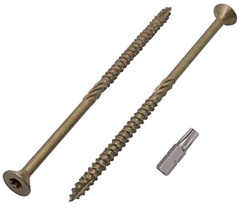 (80 Stück) grüne Anti-Korrosions-Oberfläche 6,0 x 120 mm Holz-Terrassenschrauben Holzschrauben Torx Kopf Typ 17 Senkkopf Außenschraube (80, 6,0 x 120 mm)
