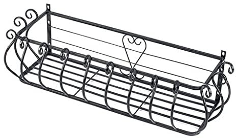 Contenants et accessoires pour plantes Jardinière Suspendue Garde-corps Garde-corps En Fer Forgé Support Pour Plantes De Balcon Support Pour Pots De Fleurs Intérieur Et Extérieur Protéger Les Pots De