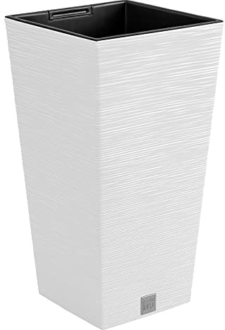Pot de fleurs avec reserve d´eau 34x34x66cm blanc - FURU