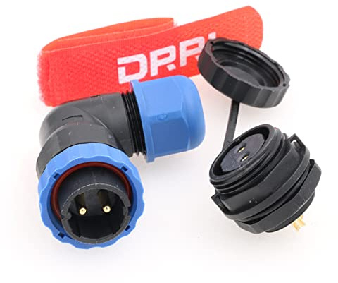 DRRI SD20 20mm Elbow IP67 2/3/4/5/7/9/10/12/14 Pin Flange Waterproof Aviation Connector Male Plug Female Socket for Solar Energy System