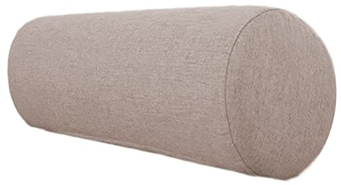 GGoty Almohada suave redonda para aliviar el dolor de espalda, cojín de apoyo de brazo de sofá, almohada de cuello cilíndrico (20 x 60 cm, beige)