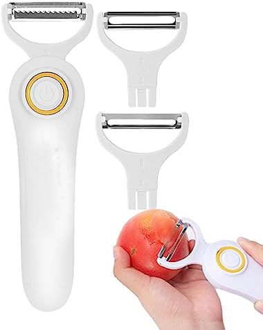 Tsuchiya verduras, rallador manual 3 en 1 con 3 cabezales corte, ahorro trabajo, utensilios cocina a pilas para pelar y pelar alimentos
