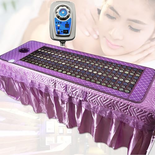 HERFST Infrared Heating Pad with Timer,Automatic Thermostat Jade Heating Pad Infrared,Chair Massager with Heat Full Body,Adjustable Temperature And Auto-Shut-70X190cm