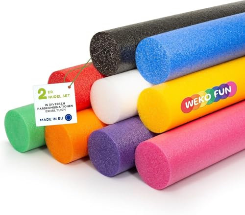 WeKo FUN Schwimmnudel für Kinder & Erwachsene 160cm - Lange Poolnudel 2er Set - 9 Farben zur Auswahl - Schwimmhilfe für Pool, Strand & Wasserspiele - Wasserspielzeug - Wassernudel - Water Noodle
