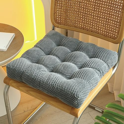 Hixingo 1er Set Stuhlkissen, Sitzkissen Stuhl, Stuhlkissen 40x40 Ananas Samt Sitzkissen Bank Sitzunterlage Innen, Sitzauflagen Chair Cushion für Terrassen (Anthrazit,50cm)