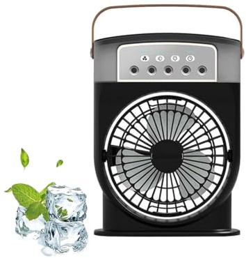 Polarlux Air Cooler, Polarlux Ice Fan, Polarlux Tragbares Kühlgebläse, 4 in 1 Luftkühler, Verdunstungskühler, Luftbefeuchter, Tragbare Mobile Klimaanlage, 3 Geschwindigkeits Mini Luftkühler (Schwarz)