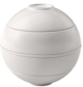 Villeroy & Boch - La petite Boule white, vajilla de porcelana, juego de cuencos, 5 piezas. Set de servicio, 14 cm Ø, apto para lavavajillas y microondas, blanco