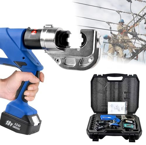 Pinze idrauliche Ricaricabili Pinza crimpatrice idraulica elettrica, strumento per piegare cavi idraulici, kit crimpatrice per cavi per batterie al litio, set di strumenti per piegare capico