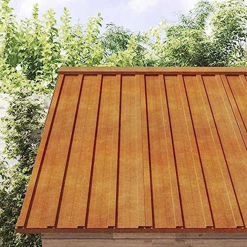 Brokky Roof Panels 36 pcs Rusty 100x44 cm Corten Steel,Roof Sheets Corrugated Garage Shed Side Panels Metal Roofing Covers Carport Greenhouse