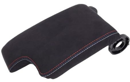 Riloer - Housse de protection pour accoudoir de voiture - Coussin de protection pour accoudoir de voiture noire - Couvre console centrale en cuir - Protection pour accoudoir de console centrale